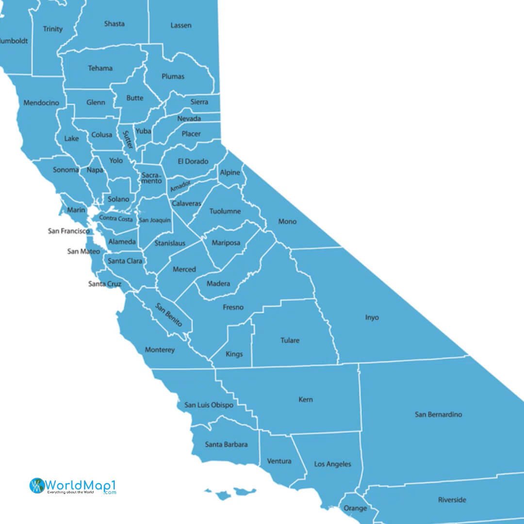 Carte du comté de Californie